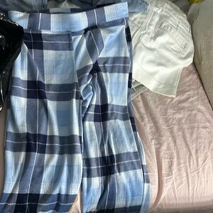 blue plaid pants